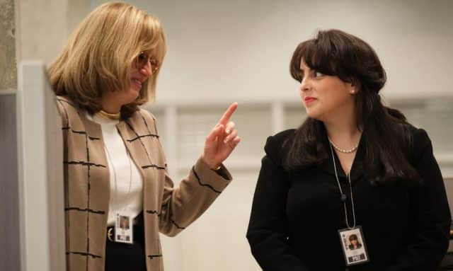 Sarah Paulson as Linda Tripp and Beanie Feldstein as Monica Lewinksy in Impeachment (Photo: FX)