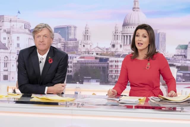 Madeley with co-host Susanna Reid on GMTV (Picture: ITV)