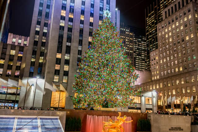 The huge Christmas tree outside the Rockefeller Center is one of New York City’s most famous sites at Christmas (Photo: Shutterstock)
