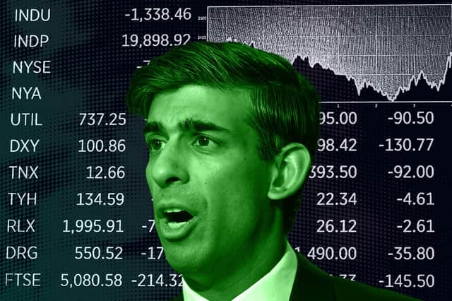 Rishi Sunak unveiled his plan to make the financial sector more eco-friendly (Graphic: Mark Hall / NationalWorld)