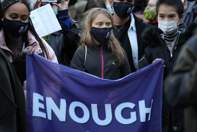 Greta Thunberg and an expected 25,000 other climate change activists are set to protest in Glasgow today (image: Getty Images)