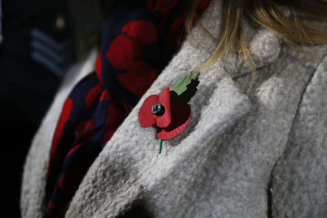 A person wearing a Remembrance Day poppy (Photo: Naomi Baker/Getty Images)