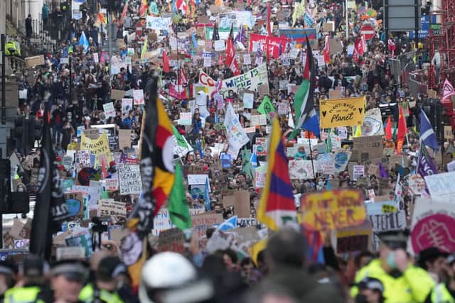 Thousands of the climate activists have taken part in the COP26 protest in Glasgow alongside Greta Thunberg today (Image: Getty Images)