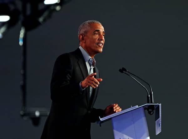 Barack Obama addressed delegate at the beginning of week two of the COP26 summit in Glasgow. (Credit: PA)