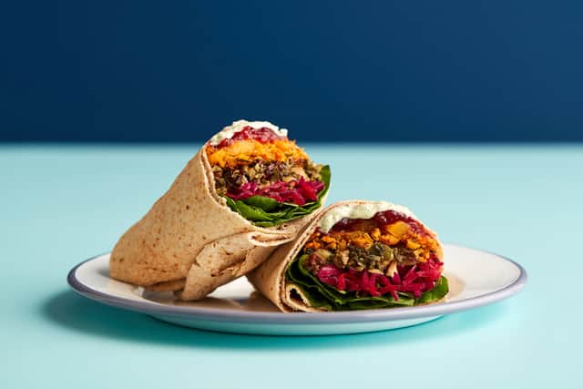 Pret’s vegan flatbread is a new Christmas offering on the menu. (Credit: Pret a Manger)