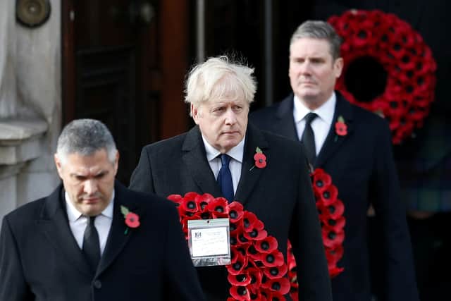 On Remembrance Sunday, Prime Minister Boris Johnson and Labour leader Sir Keir Starmer will lay poppy wreaths at the Cenotaph in London (image: Getty Images)