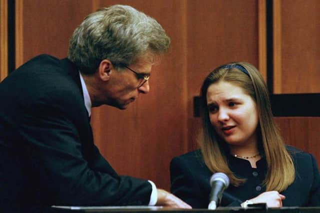 Louise at court in the US, the court case was highly publicised (Picture: Getty)