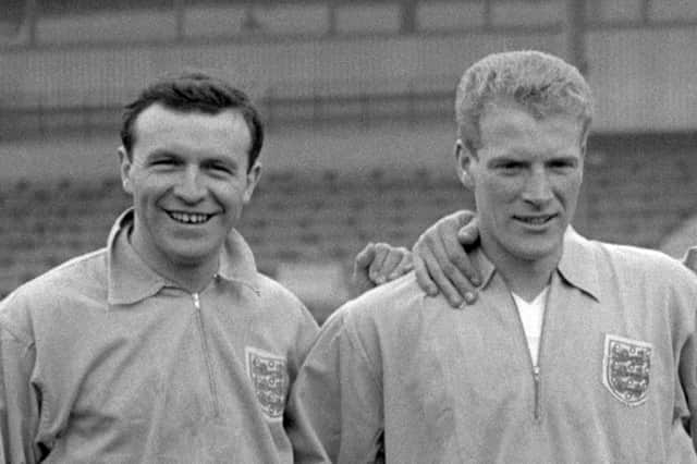 England players Jimmy Armfield, left, and Ron Flowers. Flowers, who was a member of the 1966 World Cup-winning squad, has died at the age of 87. (Pic: PA)