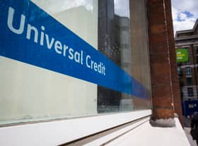 A Universal Credit sign in the window of the Job Centre in Westminster (Photo by Jack Taylor/Getty Images)