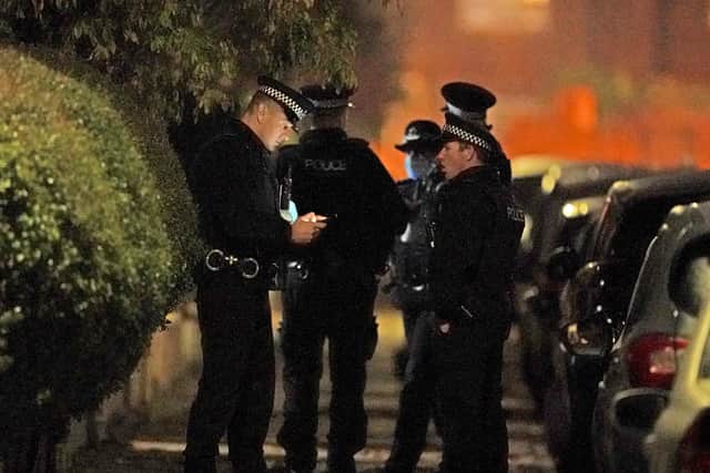 Police officers at an address in Rutland Avenue in Sefton Park, after an explosion at the Liverpool Women’s Hospital killed one person and injured another (Photo: PA)