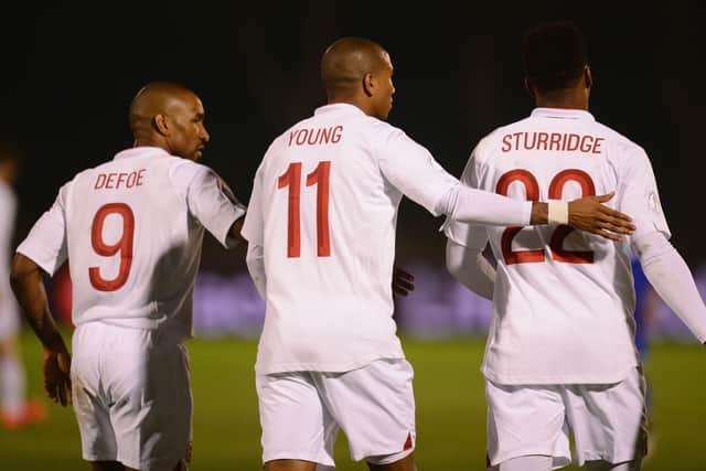 Defoe, Young and Sturridge all scored in England’s 8-0 win over San Marino in 2013