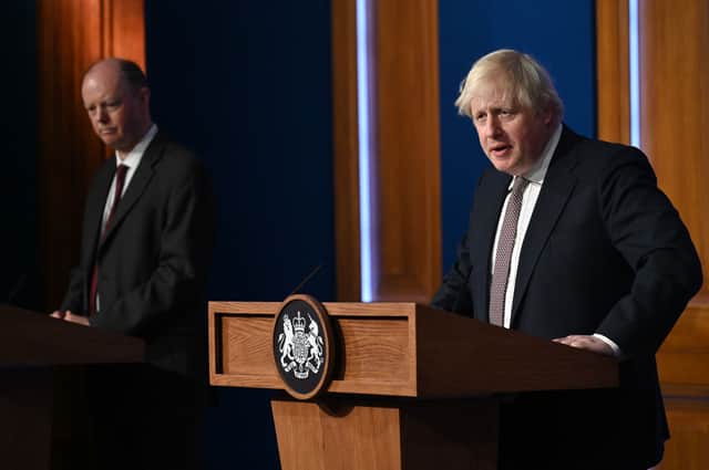 <p>Boris Johnson urged those eligible to get either their first, second or booster Covid-19 jab in the fight against the virus. (Credit: Getty)</p>