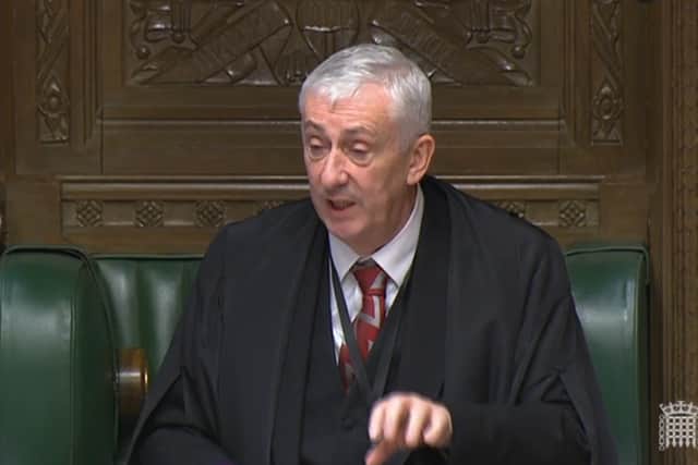 Speaker Sir Lindsay Hoyle during Prime Minister's Questions in the House of Commons
