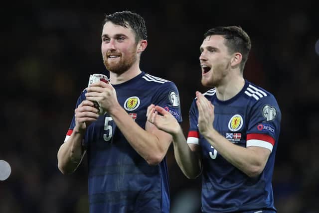 Scotland beat Denmark 2-0 to make it through to the March play offs