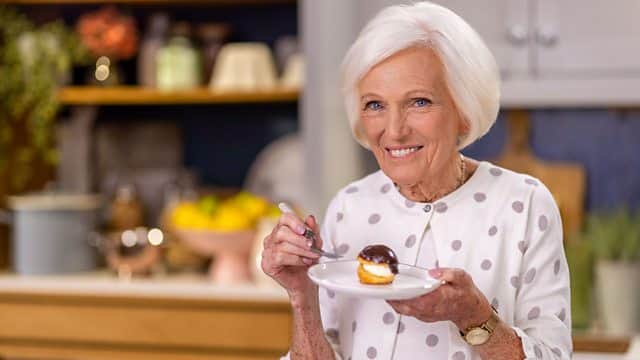 The Queen of Puds showcases her favourite profiterole recipe (Picture: BBC)