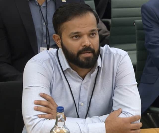 Former cricketer Azeem Rafiq gives evidence at the inquiry into racism he suffered at Yorkshire County Cricket Club (Photo: PA/Parliament TV)