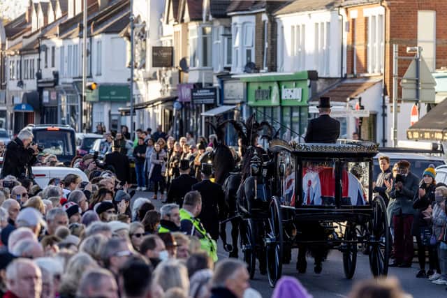 Hundreds of constituents paid tribute to Sir David Amess as he was laid to rest. (Credit: Getty)