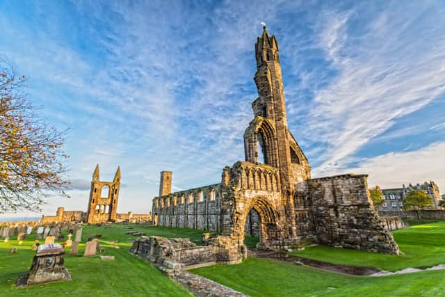 Although St Andrew is thought never to have set foot in Scotland, there is a myth he’s buried in St Andrew’s cathedral (image: Shutterstock)