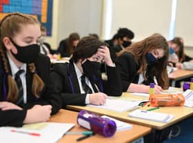 Face coverings should be worn in all communal areas of schools and colleges in England (Photo: Getty Images)