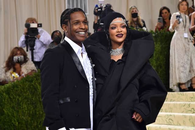 Rihanna and A$AP Rocky arrive for the 2021 Met Gala (Photo: ANGELA  WEISS/AFP via Getty Images)