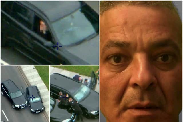 Slah Hassine, 51, tried to escape the police on October 15 this year in a black BMW which was full of cocaine.