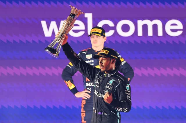 <p>Hamilton took the win in a dramatic Saudi Arabia Grand Prix</p>