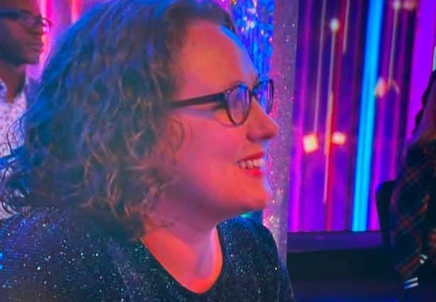 Sarah watched Dan when he performed the viennese waltz (Picture: BBC)
