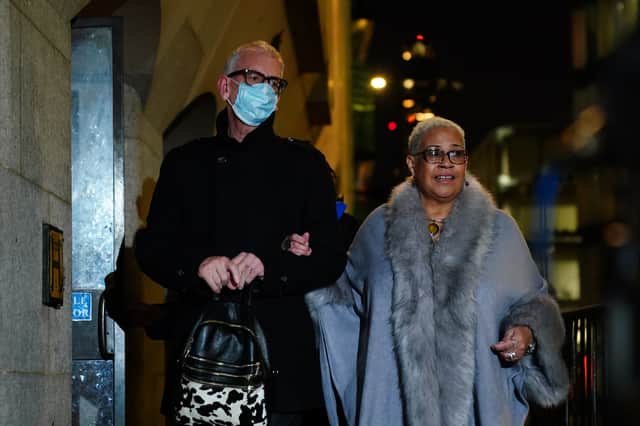Mina Smallman (right), the mother of Nicole Smallman and Bibaa Henry outside the Old Bailey, London.