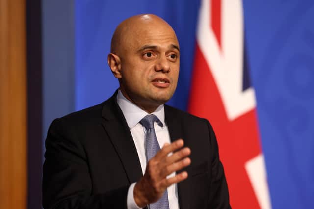 Sajid Javid has confirmed that community transmission of the Omicron Covid variant has begun. (Credit: Getty)