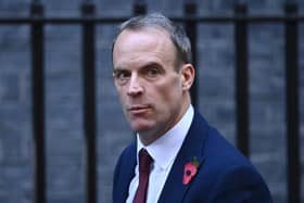  Dominic Raab can’t make up his mind how many Omicron patients are in hospital (image: Getty Images)