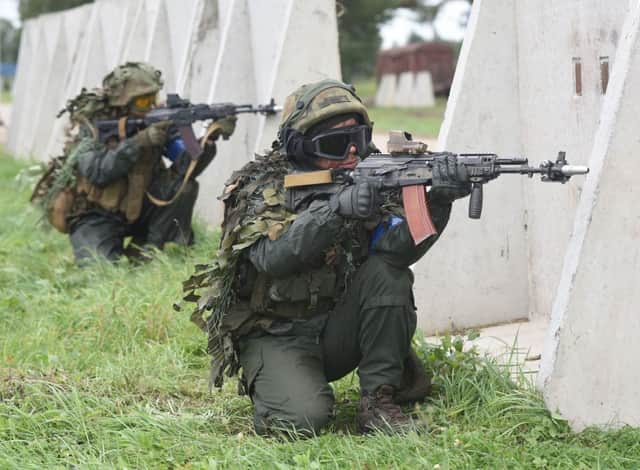 <p>Ukrainian servicemen take part in the joint Rapid Trident military exercises with the United States and other Nato countries as tensions with Russia remain high over the Kremlin-backed insurgency in the country’s east (Photo: YURIY DYACHYSHYN/AFP via Getty Images)</p>