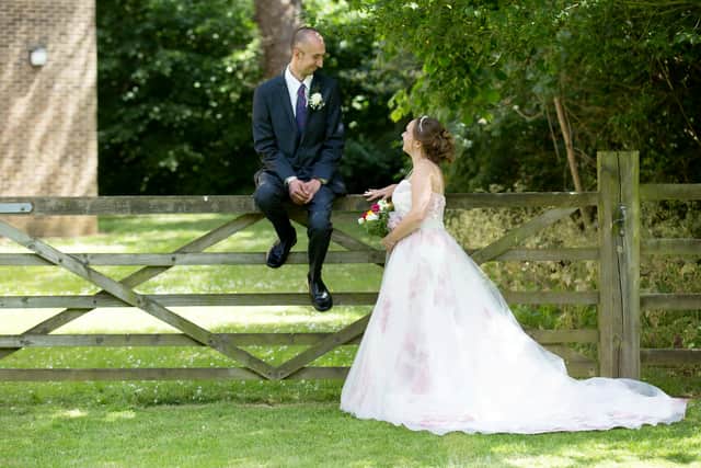 Daniel and Jade Payne pictured on their wedding day.