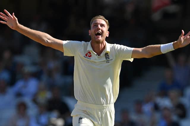 Broad celebrates wicket of Steve Smith in 2019 Ashes test match