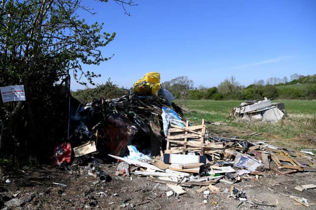 Rubbish pictured dumped near the village of Scraptoft, as recycling centers were closed due to the coronavirus outbreak on April 14, 2020 in Leicestershire (image:Getty Images)