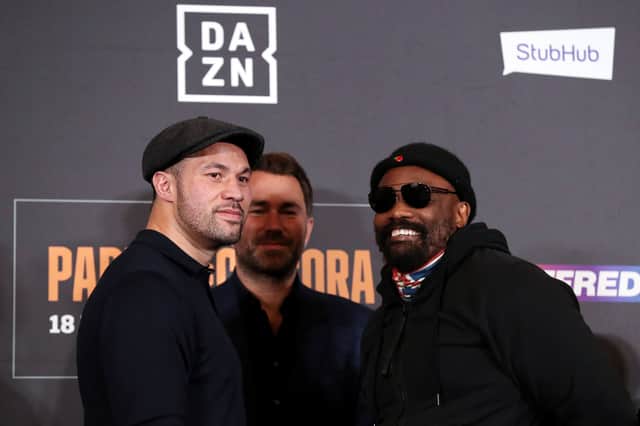 Parker, left, and Chisora will fight in a rematch on Saturday 18 December 