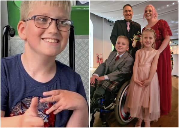 Lukas Thomson, eight, caught the bug in January 2017, aged three-years-old and now requires physiotherapy to help him walk