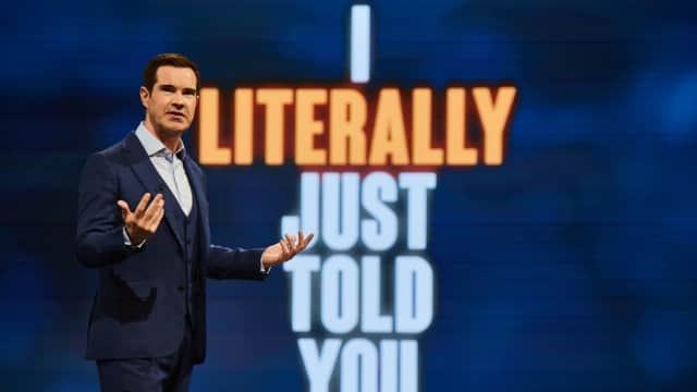 Jimmy Carr hosts new Channel 4 gameshow I Literally Just Told you. (Credit: Channel 4)