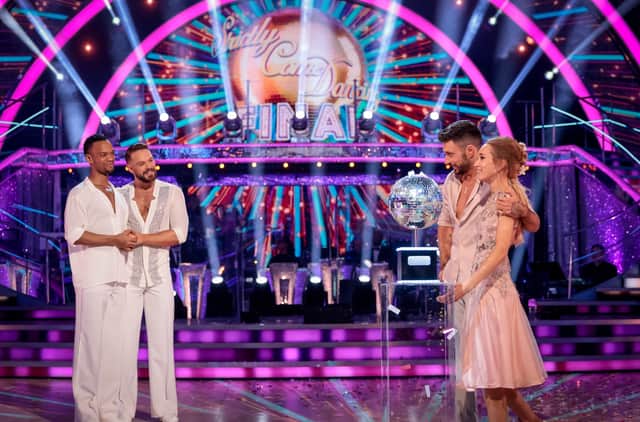 Rose Ayling-Ellis & Giovanni Pernice and John Waite & Johannes Radebe both performed three dances before the winner was revealed (Photo: Guy Levy/BBC/PA)