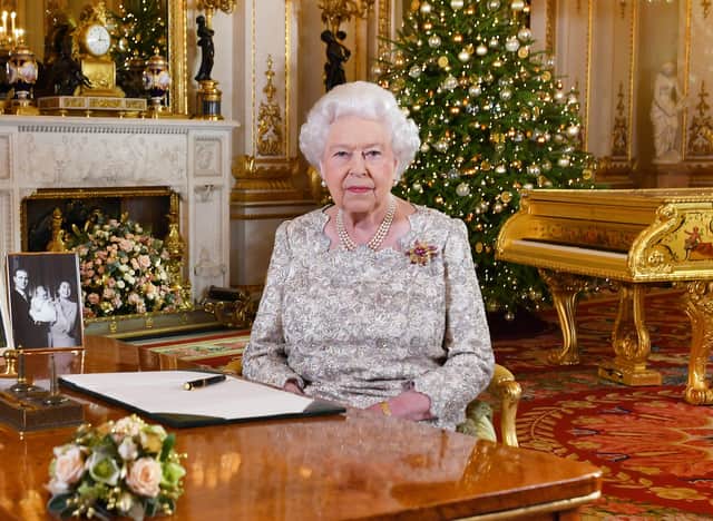 <p>Queen Elizabeth II after recording her 2018 Christmas speech (Credit: John Stillwell - WPA Pool/Getty Images)</p>