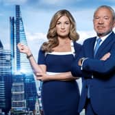 Alan Sugar, Tim Campbell, and Karen Brady in Series 16 of The Apprentice (Credit: BBC One/Boundless/Ray Burmiston)