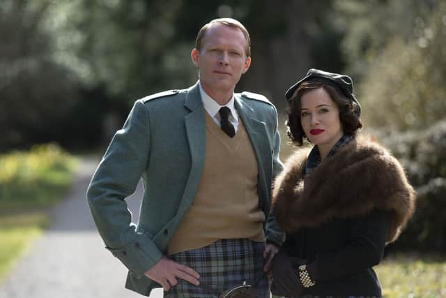 Paul Bettany as Ian Campbell and Claire Foy as Margaret Campbell in A Very British Scandal (Credit: BBC)