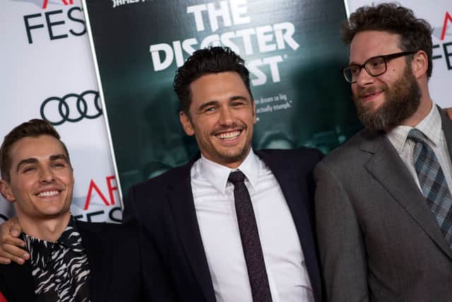 Dave Franco, James Franco and Seth Rogen at The Disaster Artist premiere (Photo: VALERIE MACON/AFP via Getty Images)