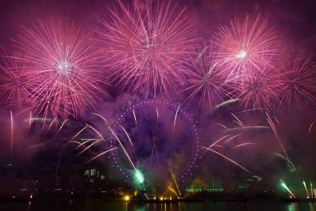 While many big New Year’s Eve fireworks displays have been cancelled, the weather could be wet for those that do go ahead (image: AFP/Getty Images)