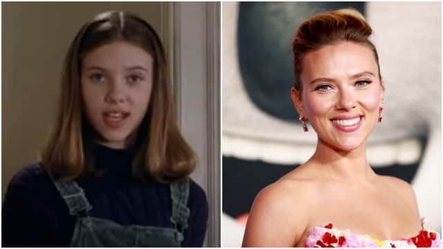 Left: Scarlett Johansson in Home Alone 3 / Right: Scarlett Johansson in 2021 (Credit: Matt Winkelmeyer/Getty Images)