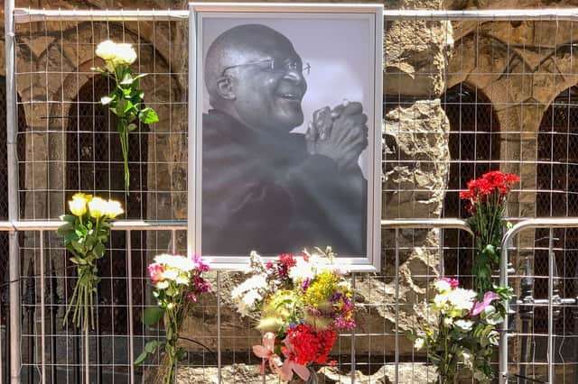 Tributes to Archbishop Desmond Tutu have already begun to appear in South Africa (image: AFP/Getty Images)