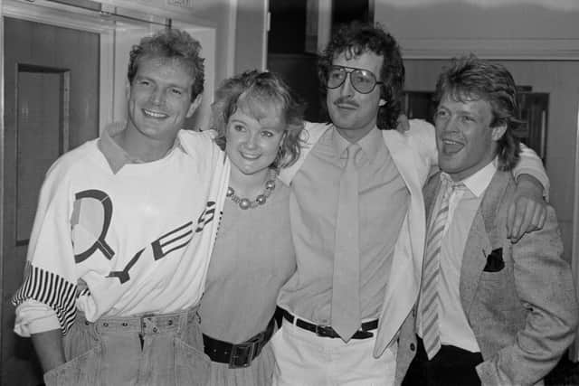  BBC radio presenters and disc jockeys Peter Powell, Janice Long, Steve Wright, and Bruno Brookes in 1984 (Picture: Getty Images)