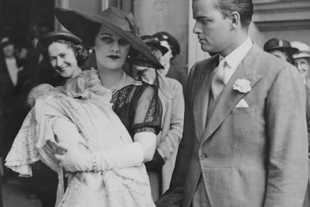 Margaret and Charles at the christening of Frances Helen, in July 1937 
