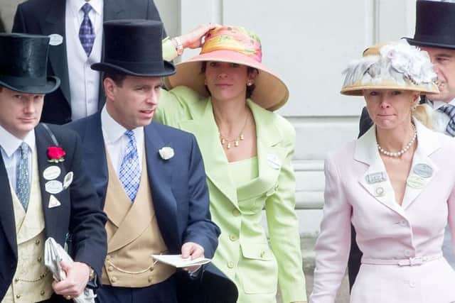 Ghislaine with Andrew and others at Royal Ascot in 2000