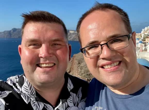 Gary Burgess and husband Alan were the first same-sex couple to convert their civil partnership to a marriage in Jersey (Photo: ITV Channel TV)