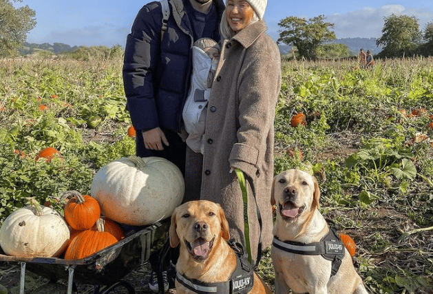 Elle and Connor share their two dogs, Hector and Herbie, as well as son Saint (Picture: Elle Darby/ Instagram)